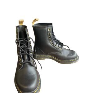 Dr Martens 14045 Black Vegan Leather Combat Boots 6 US 37 EU NWOT